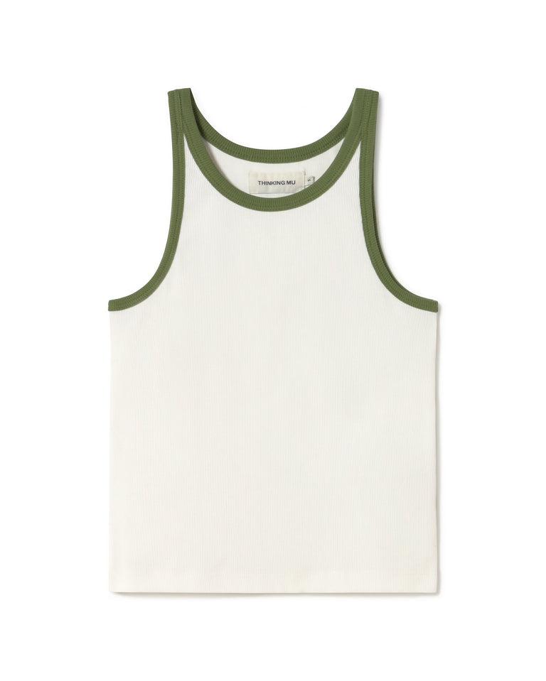 Top blanco contraste Harriet sostenible - silueta 1