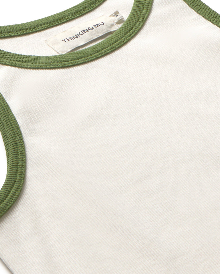 Top blanco contraste Harriet sostenible - silueta 2