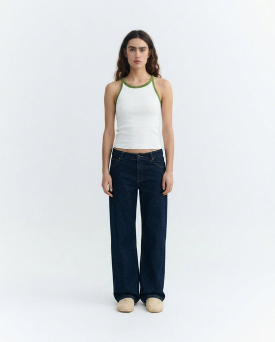 Top halter blanco contraste verde Harriet sostenible - 1.2