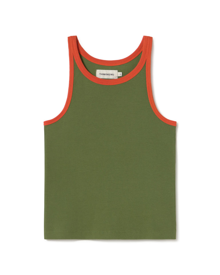 Top verde contraste Harriet sostenible - silueta 1