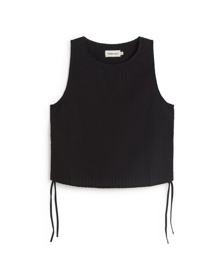 Top fruncido seersucker Florence sostenible silueta - 1