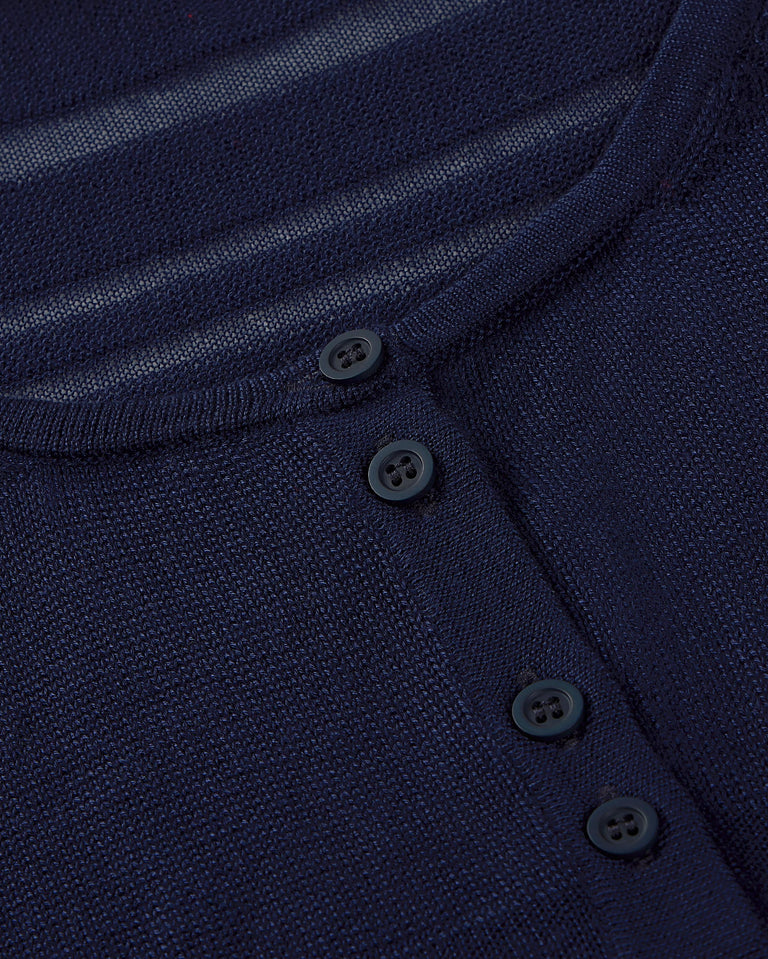 Top rayas semitransparente navy Ash sostenible silueta - 2