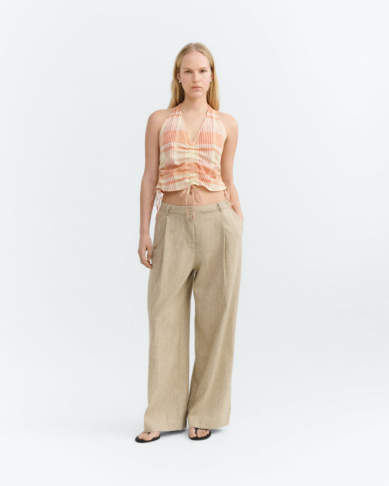 Top regulable cuadros naranja Hiba sostenible - 1