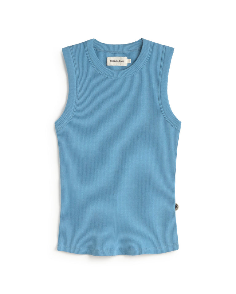 Tank top azul claro Juliette sostenible silueta - 1