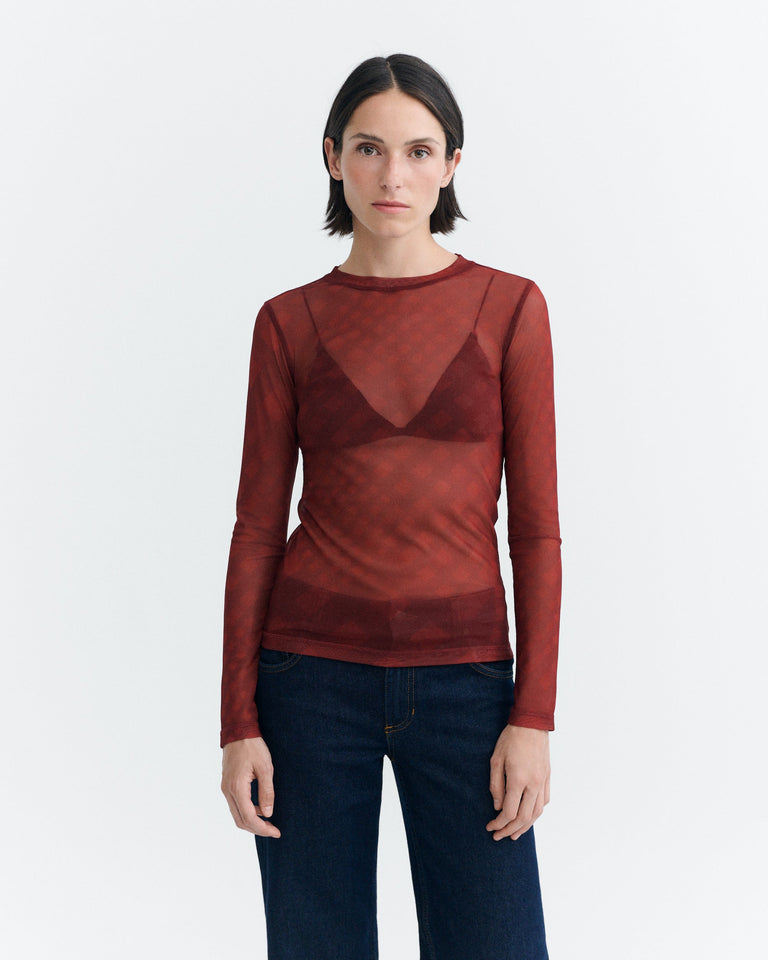 Top rojo transparente Tere sostenible - 2