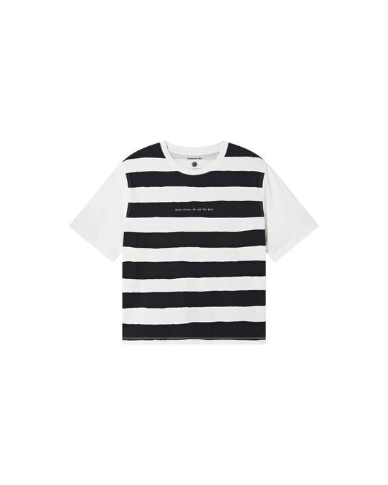 Camiseta blanca hello playa Lucia sostenible  - silueta