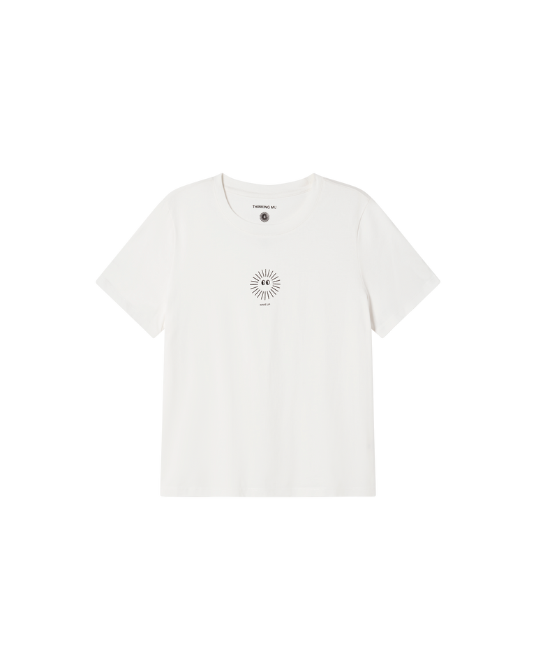 Camiseta blanca soleil Ida sostenible  - silueta