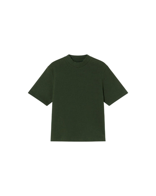 Camiseta gruesa verde hemp Aidin sostenible - silueta 1