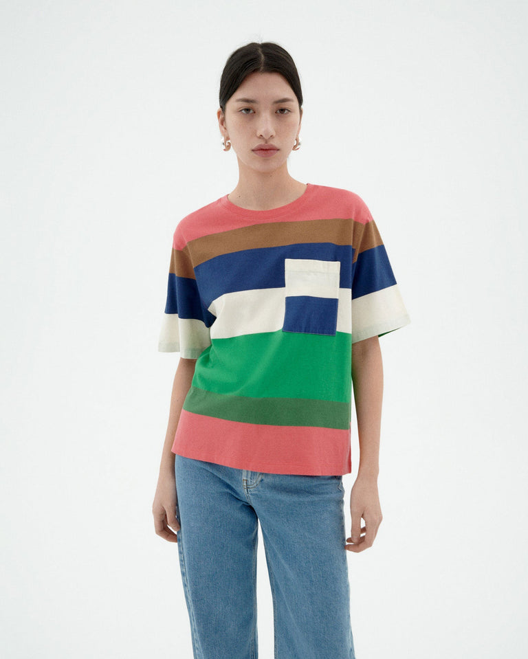Camiseta rayas multicolor Lucia sostenible-1