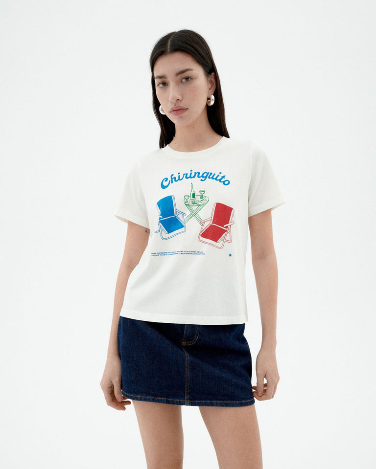 Camiseta blanca chiringuito Ida sostenible -1