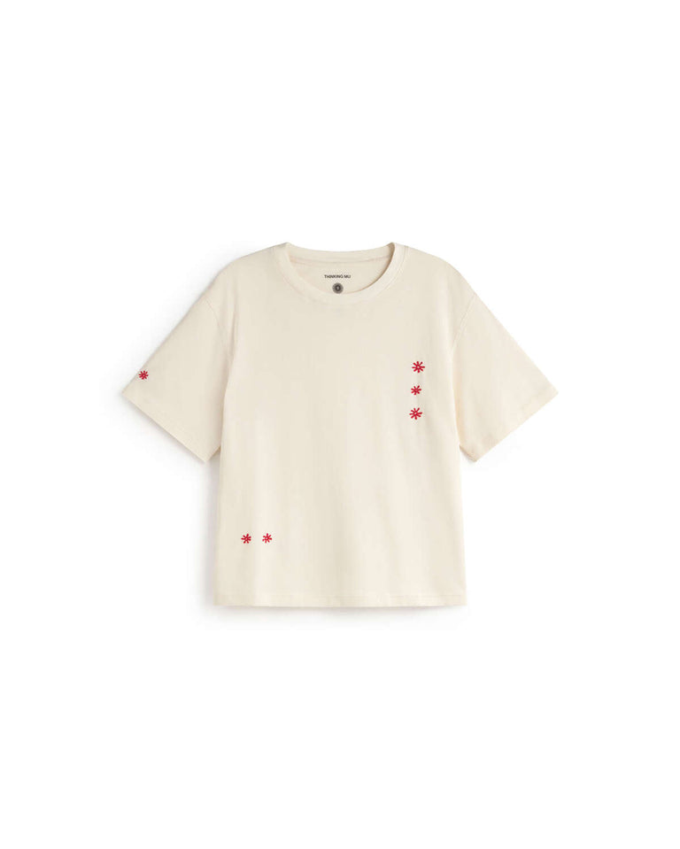 Camiseta bordada a mano sole mio Lucia sostenible - 1