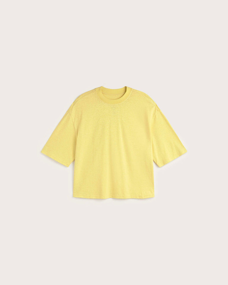 Camiseta oversize amarilla hemp Lena sostenible silueta - 1