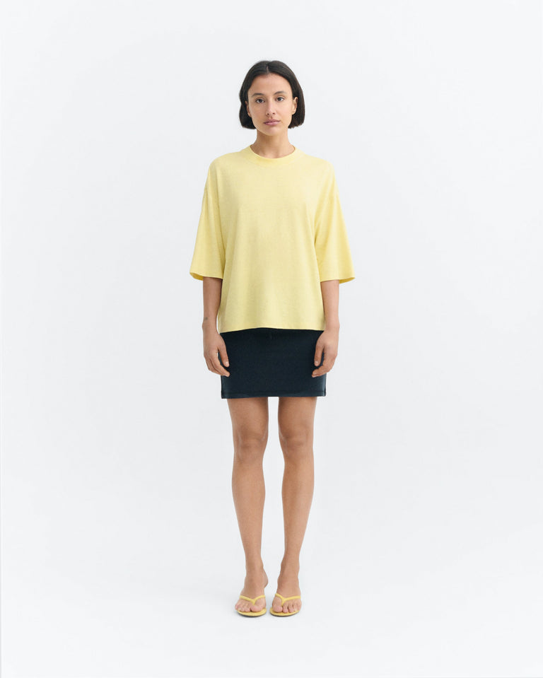 Camiseta oversize amarilla hemp Lena sostenible - 1