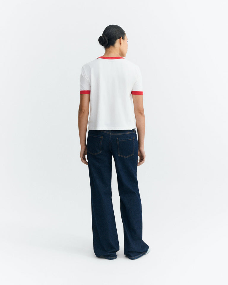 Camiseta contraste rojo bodega sol Zowie R sostenible - 4