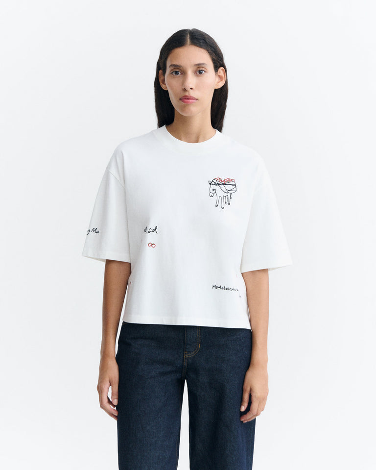 Camiseta oversize bordada tomatera Lena sostenible - 2