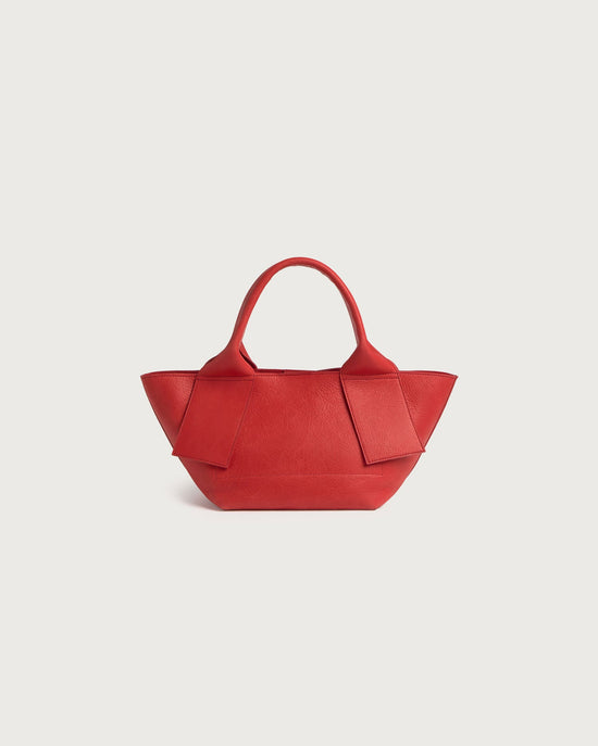 Bolso mini rojo piel Pepo sostenible - silueta 2
