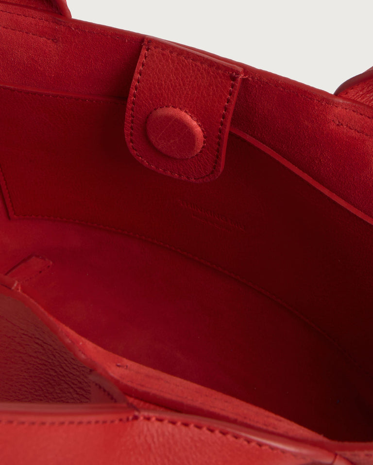 Bolso mini rojo piel Pepo sostenible - silueta 5