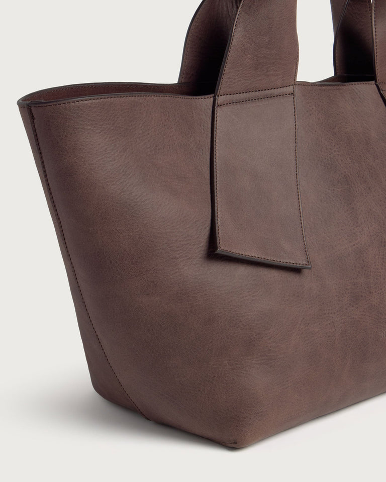 Bolso marrón piel Pepo sostenible - silueta 4