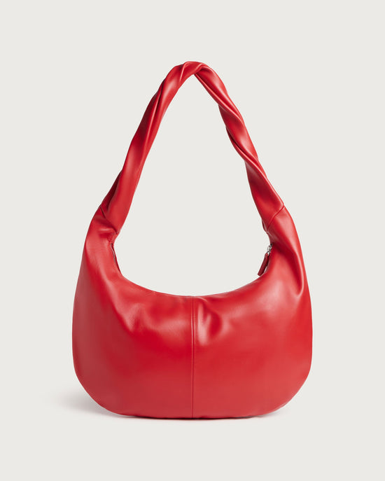 Bolso rojo piel Ova sostenible - silueta 2