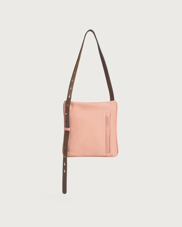 Bolso hombro rosa piel Bonbon sostenible - silueta 1