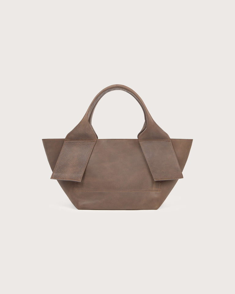 Bolso mini marrón piel Pepo - silueta 2