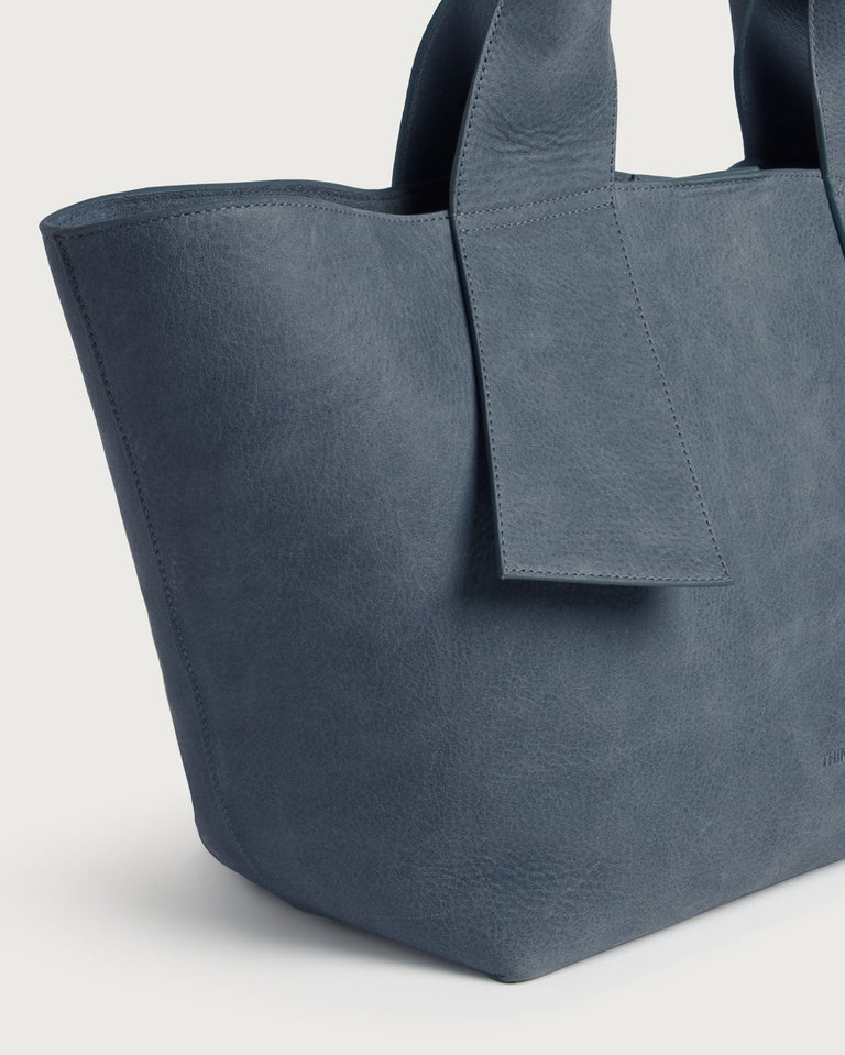 Bolso blue piel Pepo sostenible - silueta 4