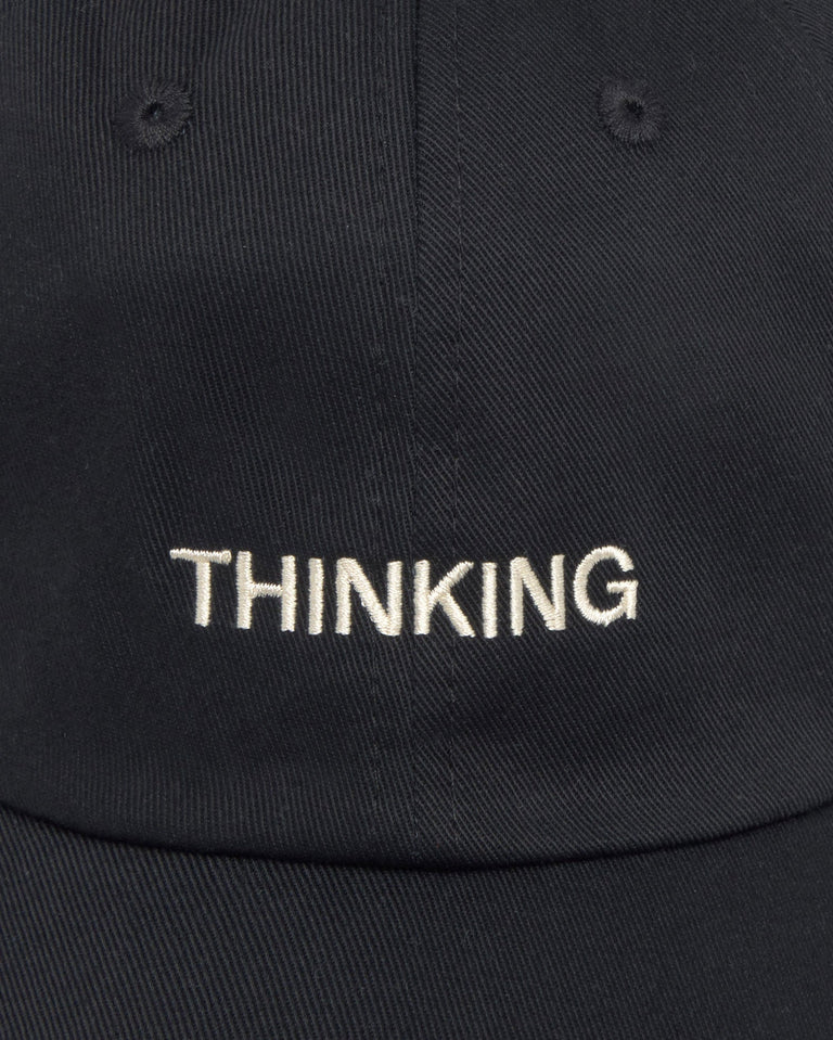 Gorra negra bordada Thinking Chris sostenible silueta - 4