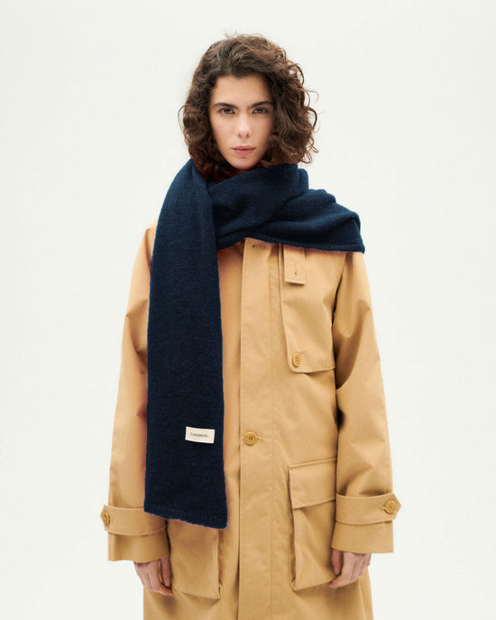 ローレン ブルー アルパカ ウール スカーフ