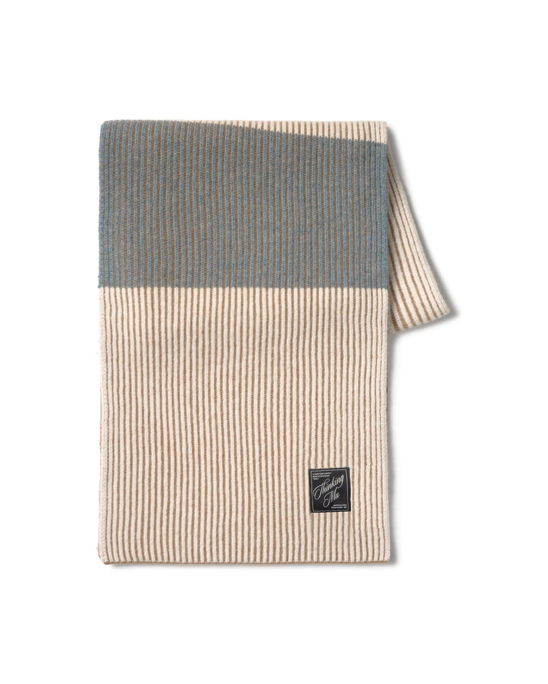 Bufanda lana beige Ghede sostenible silueta - 1